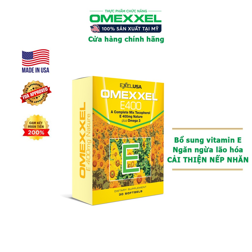 Viên uống bổ sung vitamin E - Omexxel E400 hộp 30 viên