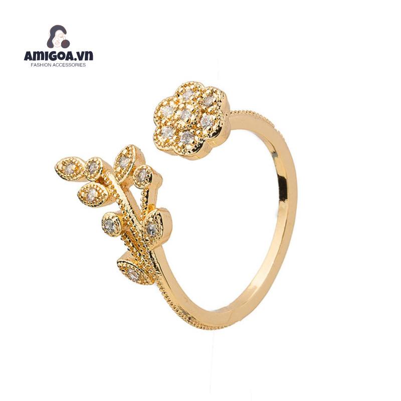 ✨✨Nhẫn Đeo Tay Bằng Kim Loại Hình Hoa Xinh Xắn Cho Nữ