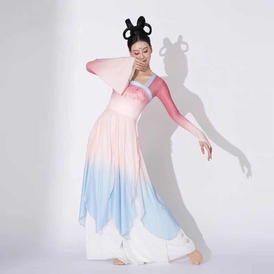 M &amp; E Đầm Sườn Xám Múa Bụng Cổ Điển Trung Hoa Dáng Dài Nhẹ Nhàng Thanh Lịch Rhyme Cho Nữ