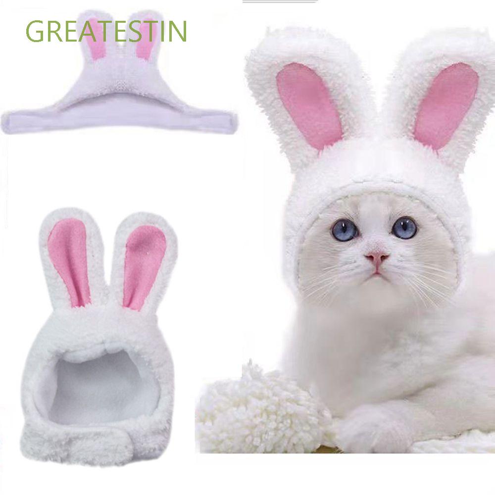 Nón phù hợp thú cưng hóa trang thỏ con chất liệu lông nhung vui nhộn ấm áp dễ thương xinh xắn