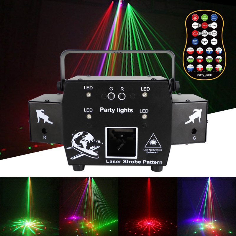 Đèn Bay Phòng Laser Vẽ Hình Đèn Laser Quét Tia 3d Party Light 4 trong 1 Dành Cho Phòng Bay Phòng Karaoke, Đèn Sân Khấu