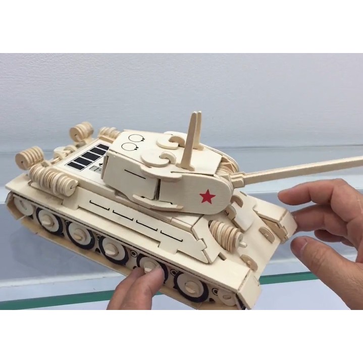 Đồ chơi lắp ghép gỗ 3D Xe tăng T34