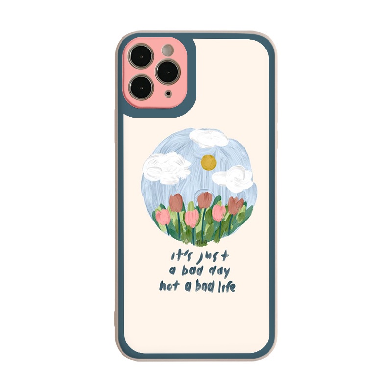 Ốp iphone - Ốp lưng iphone cạnh vuông viền camera bad day bad life dành cho ip 6 đến 14promax - ng106