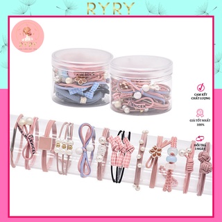 Set 12 Dây Cột Tóc xinh xắn dành cho nữ -4 màu lựa chọn