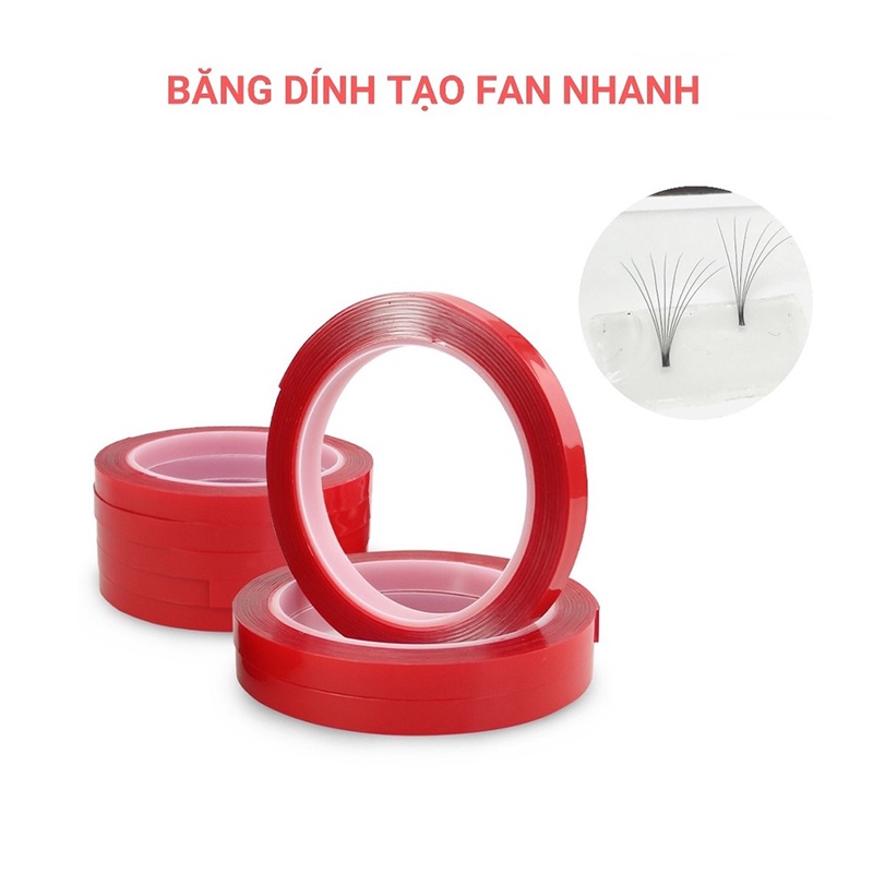 Băng dính tạo fan mi, băng keo băng dính đỏ đa năng tiện dụng