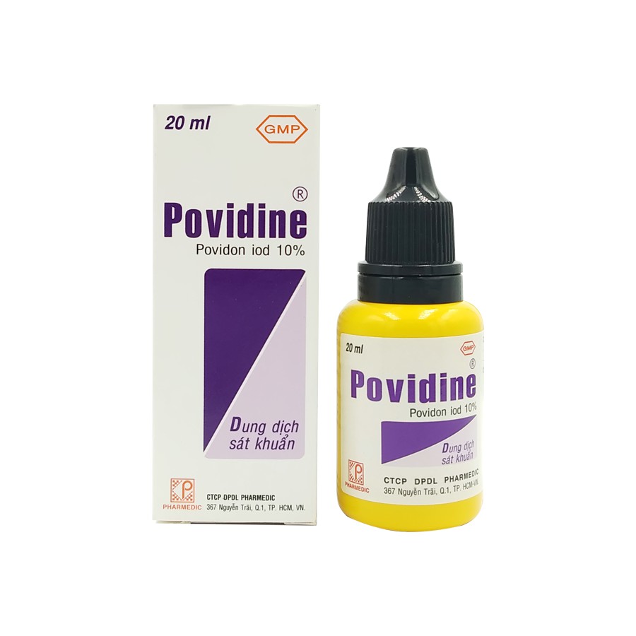 Dung dịch sát khuẩn POVIDINE 10% Pharmedic [povidine, betadine, betadin] - lăn kim