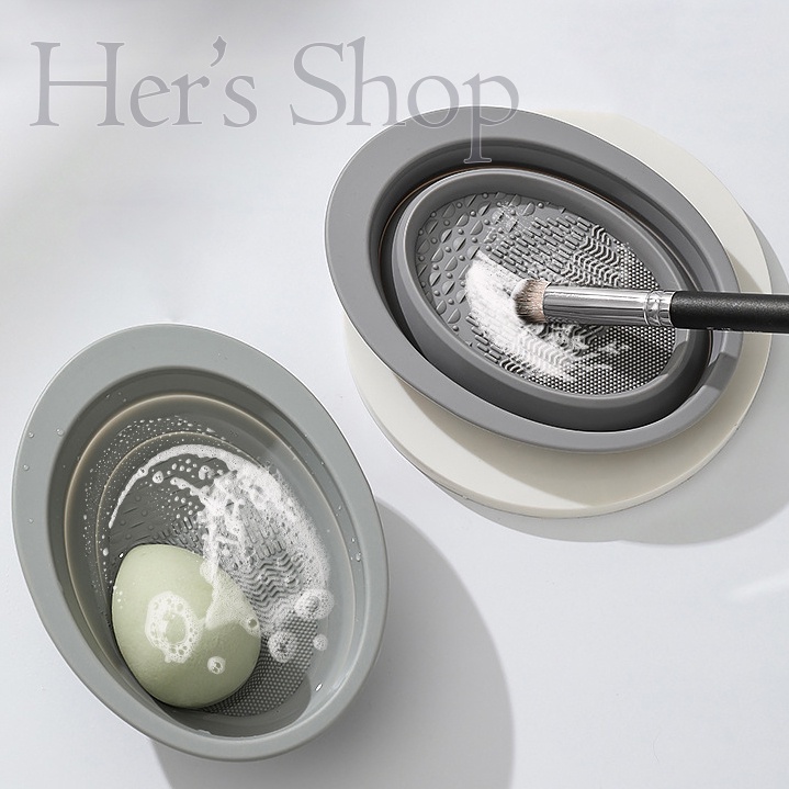 Miếng Rửa Cọ Trang Điểm Gấp Gọn Tiện Lợi - Dụng Cụ Vệ Sinh Cọ Make Up Chất Liệu Silicone Cao Cấp