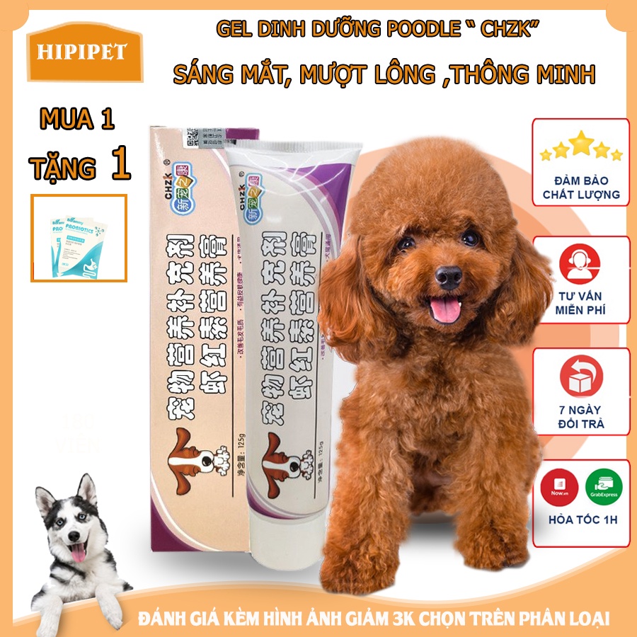 Gel dinh dưỡng cho chó poodle CHZK 120g bổ sung canxi, chất xơ, vitamin, khoáng chất đẹp lông hỗ trợ tiêu hoá