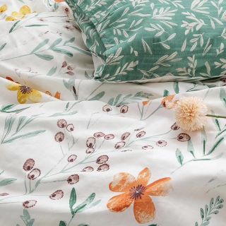 Cotton 100% hoa nhí xanh