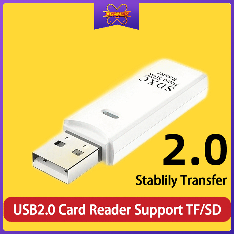 Đầu đọc thẻ nhớ USB 2.0 3.0 mini bằng nhựa ABS đa năng 2 trong 1 hỗ trợ thẻ TF SD cho máy tính / xe hơi