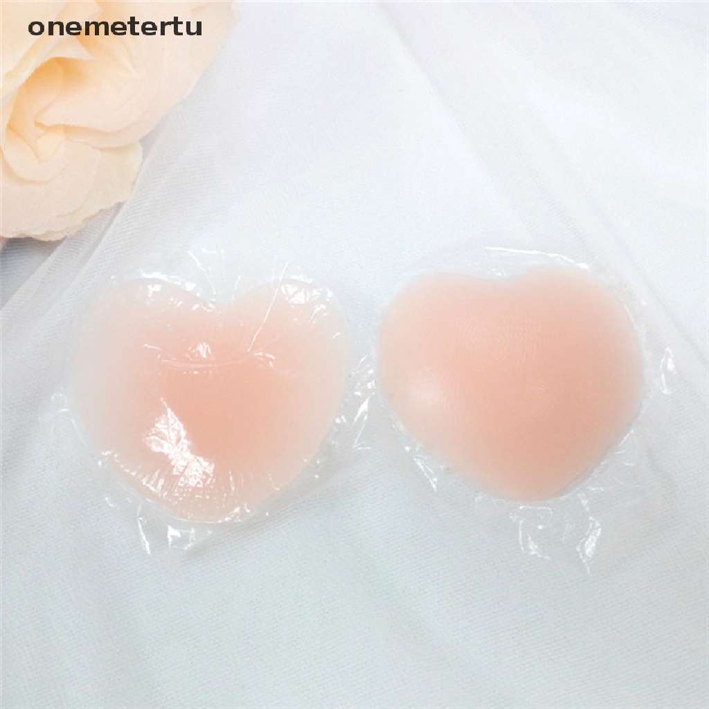 1 Cặp Miếng Dán Ngực Bằng Silicone Tự Dính Hình Cánh Hoa / Trái Tim