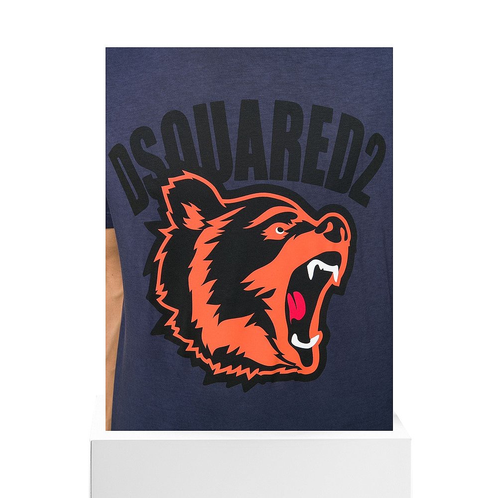 Áo Thun Cotton In Hình Gấu Và Logo Dsquared2 Cá Tính Cho Nam