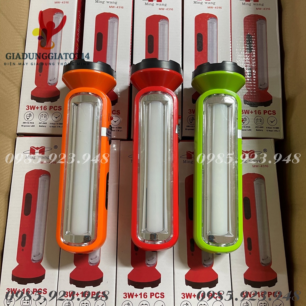 Đèn Pin sạc KENNEDE KN4316 Loại 1 - Đèn to, Siêu sáng, Pin bền, 2 đèn trong 1 (Bóng LED)-Lỗi 1 đổi 1-BH 6 tháng