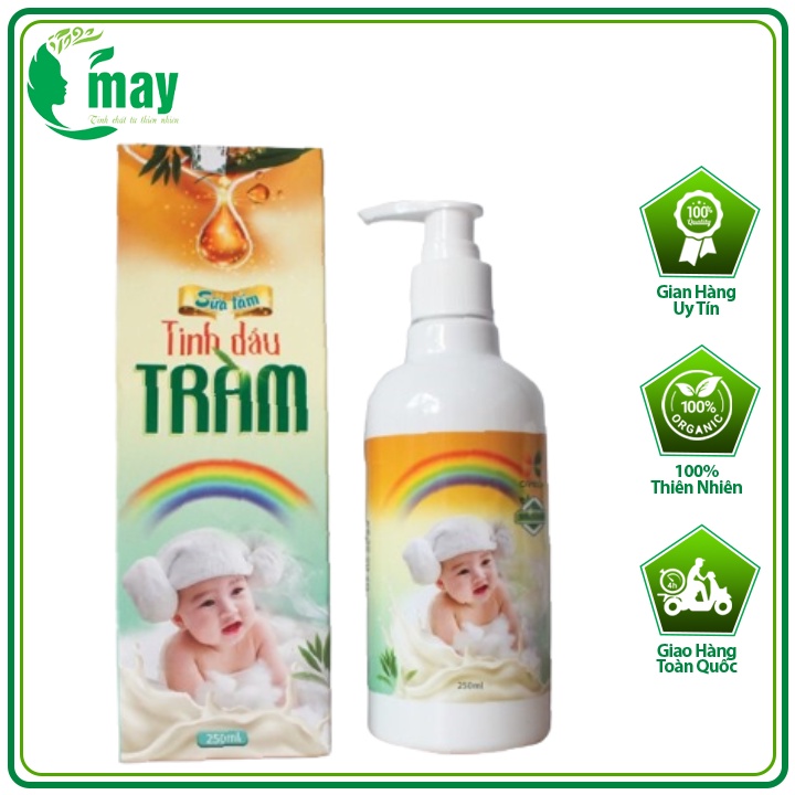 Sữa Tắm Tinh Dầu Tràm Ngăn Ngừa Rôm Sẩy, Sữa Tắm Chống Cảm Lạnh Chai 250ml Tinhdaucomaycosmetics