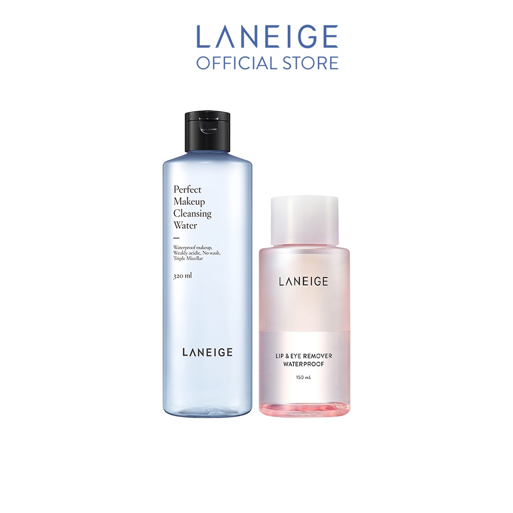 Bộ Nước Tây Trang Toàn Diện Laneige Perfect Makeup Cleansing Water 320ml &amp; Lip&amp;Eye Remover Waterproof 150ml