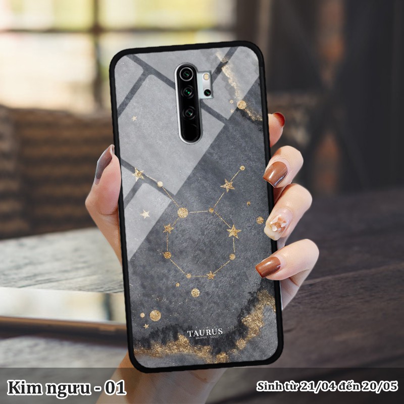 Ốp lưng kính 3D Xiaomi Redmi Note 8 Pro -cung hoàng đạo