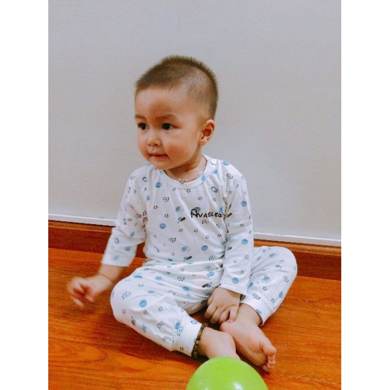 Bộ petit sợi tre dài tay mềm như bún cho bé 0-15 tháng