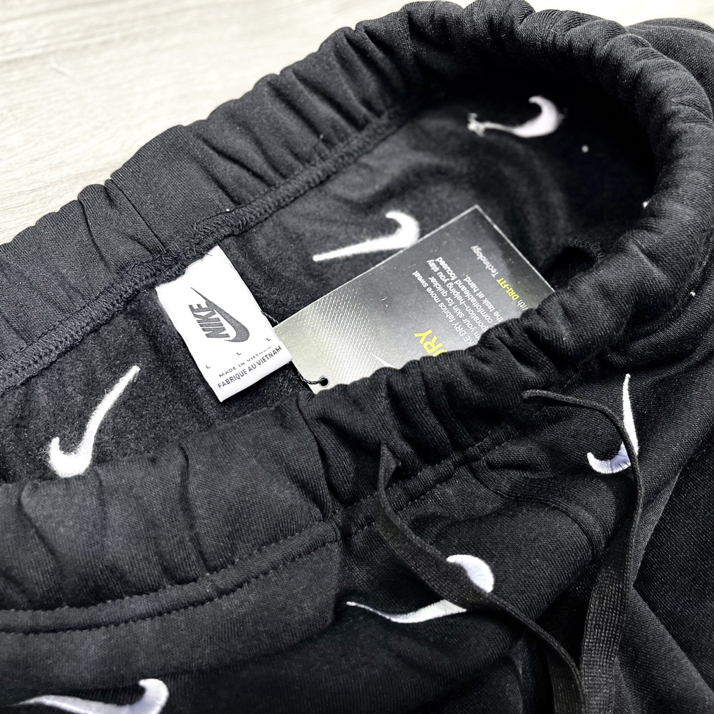 Quần jogger dài nam nữ nỉ bông bo chân thêu chữ cực chất