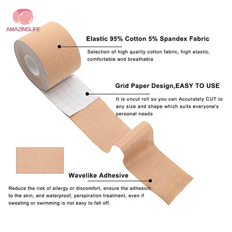 1 Cuộn Băng Dán Nâng Ngực Vô Hình 5M Thoáng Khí Cho Nữ