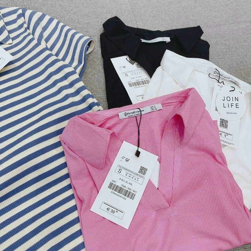 BÁN SỈ ÁO PHÔNG TĂM POLO CỔ V STRA CHO NỮ