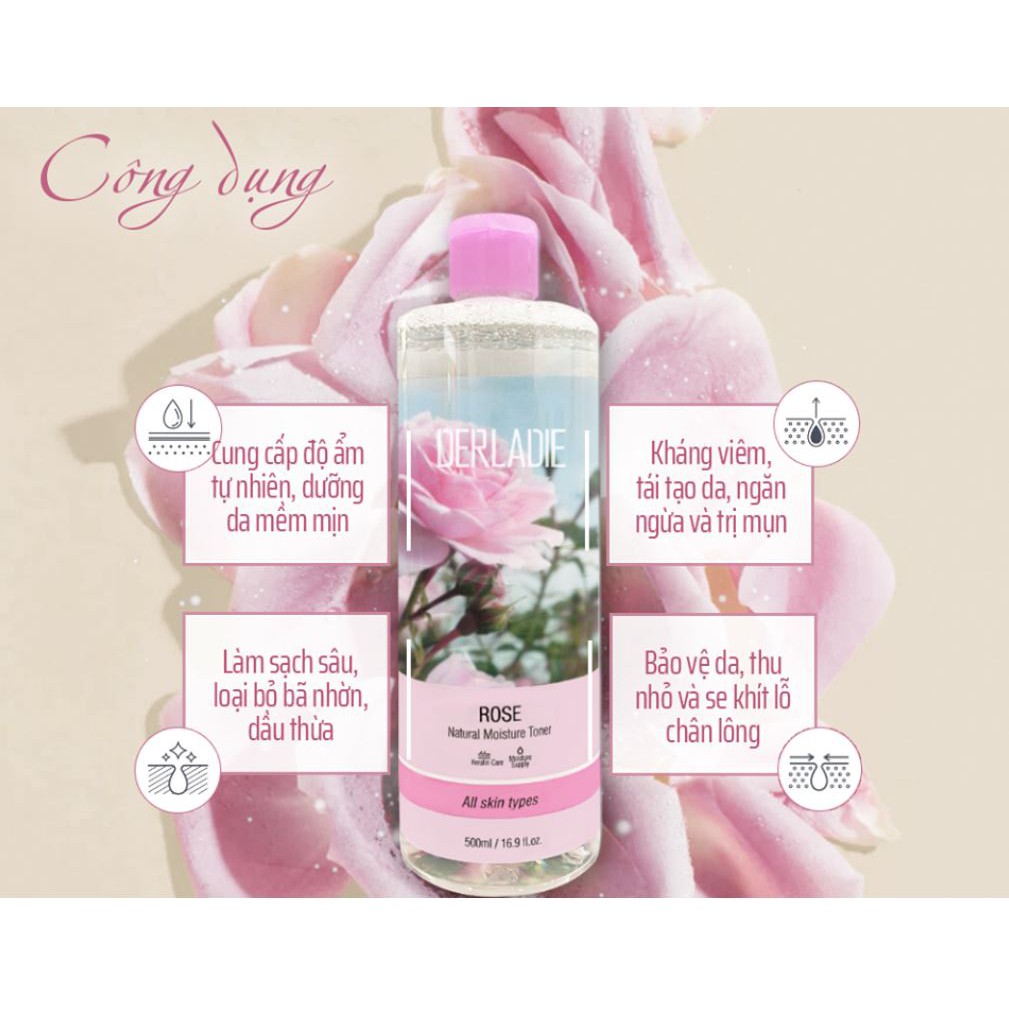 Nước Hoa Hồng Derladie Rose Natural Moisture Toner