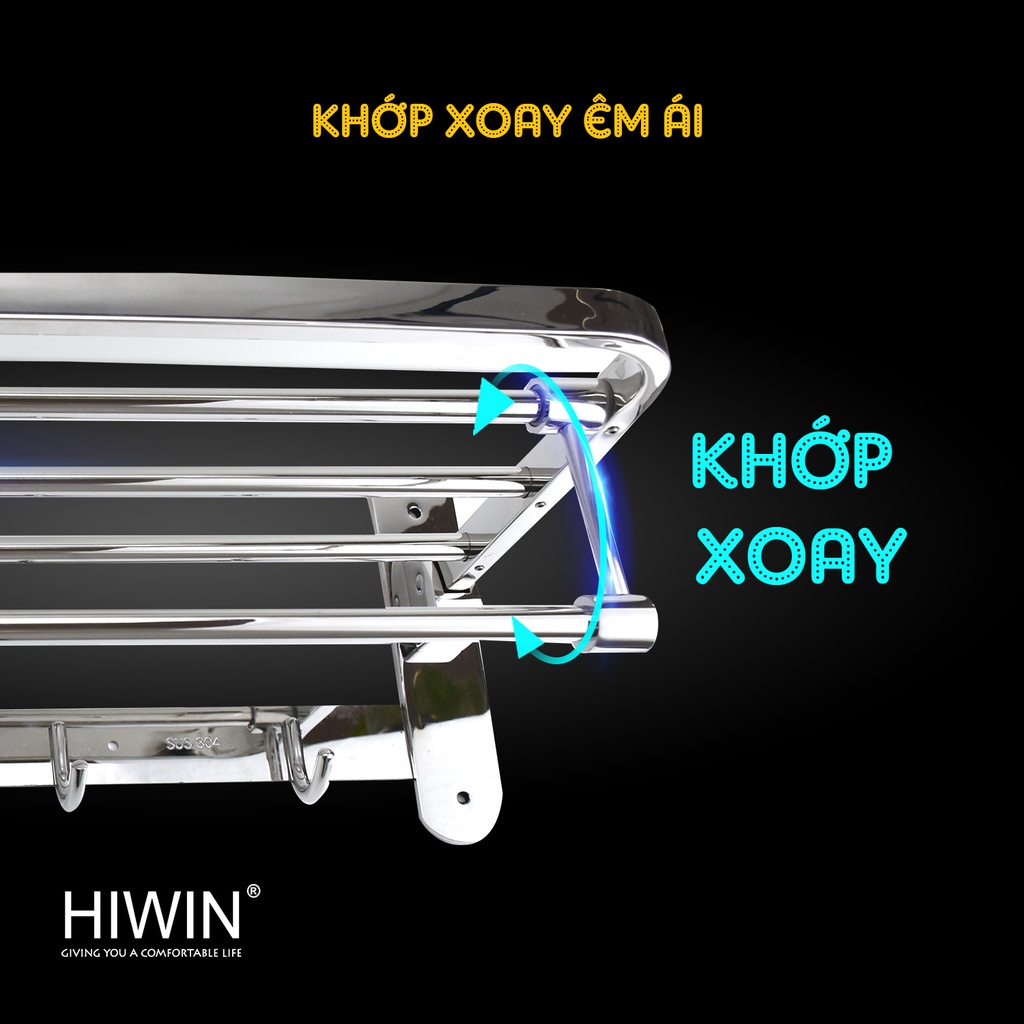 Giàn treo khăn, giá treo khăn di động inox 304 cao cấp HIWIN Y-012
