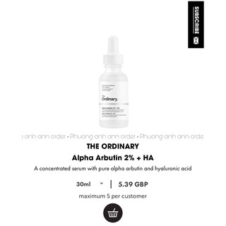 [PAA order] Dưỡng trắng da Alpha Arbutin 2% + HA - The Ordinary