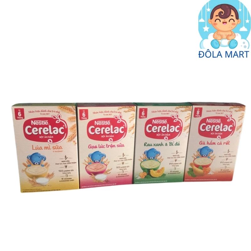 bột ăn dặm Nestle Cerelac mẫu mới đủ vị date 2022