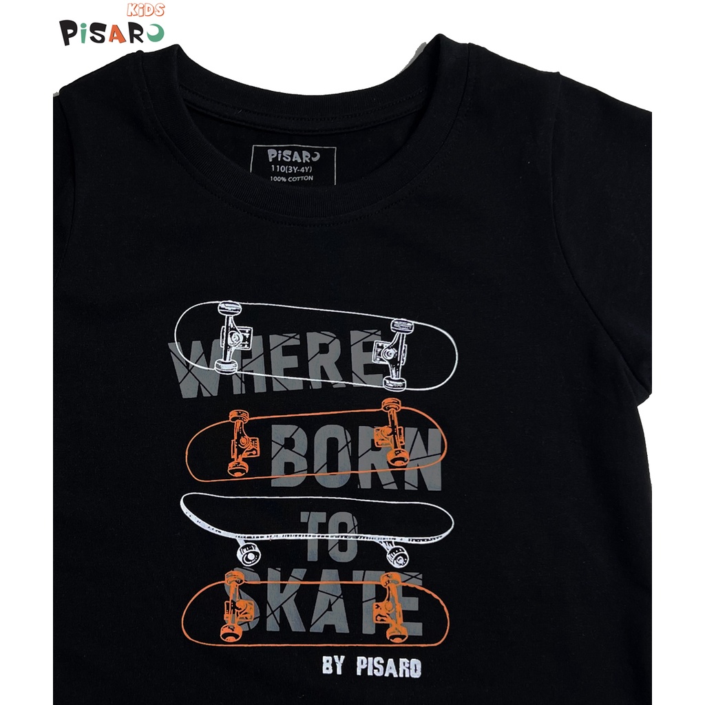 Áo thun ngắn tay bé trai và bé gái PISAROKIDS vải Cotton cao cấp co giãn mềm mại