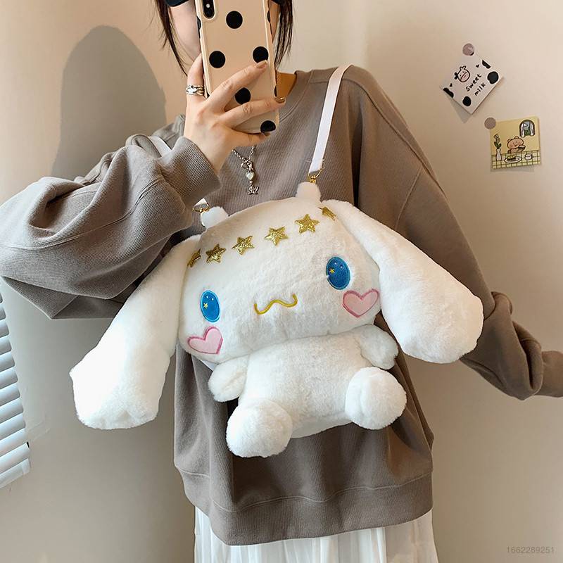 Ba Lô Đeo Vai Hình Cinnamoroll Melody Hello Kitty Kuromi Stitch Alien Sullivan Pikachu Nhồi Bông Đáng Yêu Dành Cho Bé Gái YB2