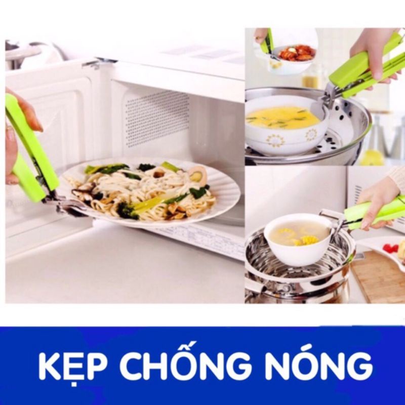 Kẹp gắp đồ chống nóng inox cán nhựa
