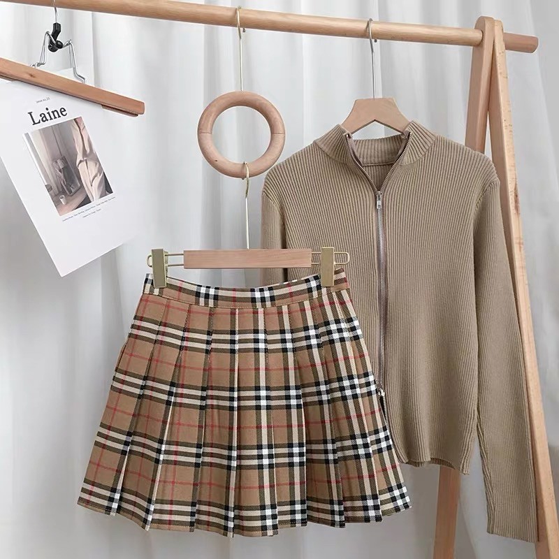 [OD] Chân váy kẻ BBR siêu hot sang chảnh dáng xoè kèm ảnh thật khách feedback