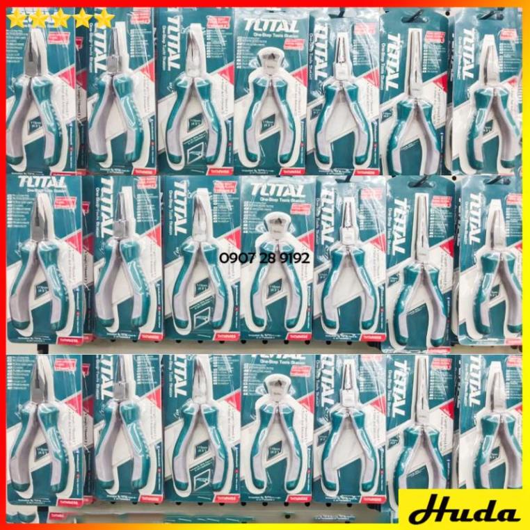 Kềm răng cắt đứt mũi cong nhọn mini 115mm nhiều loại Total Ingco kìm dẹp uốn vòng đầu bóng chống gỉ 12345