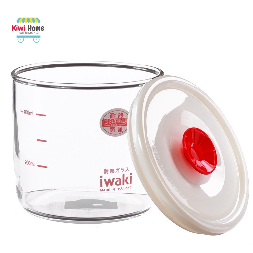 Hũ thủy tinh Iwaki chịu nhiệt nắp hít 400ml