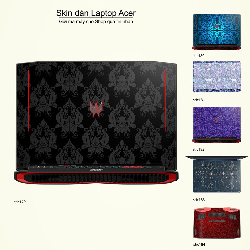 Skin dán Laptop Acer in hình Hoa văn sticker _nhiều mẫu 30 (inbox mã máy cho Shop)