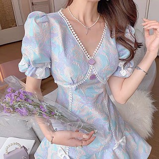 Đầm suông đuôi cá loang 7 màu vải xốp xinh