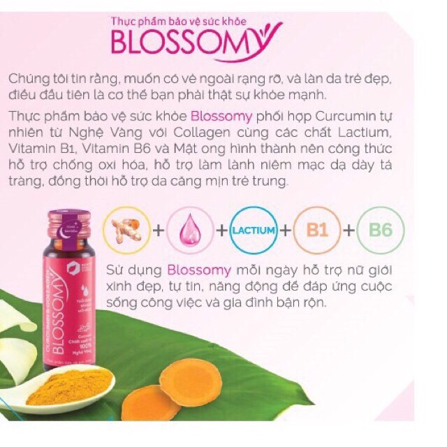 [Mã COSDAY -50K đơn 150K] Collagen Blossomy - sáng da, khoẻ dạ dày - Hộp 10 chai