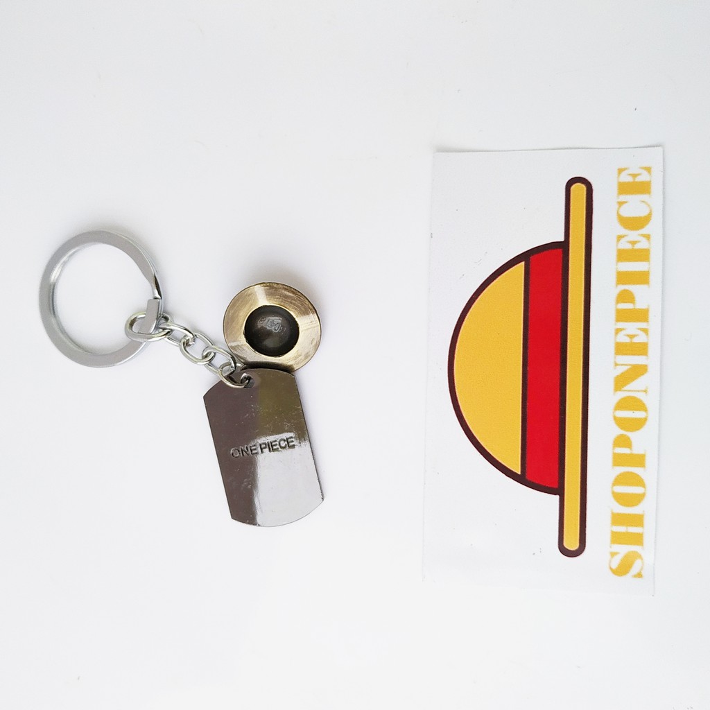 [FREESHIP]Móc Khóa One Piece Hình Đầu Lâu Và Mũ Rơm Bằng Hợp Kim Không Gỉ