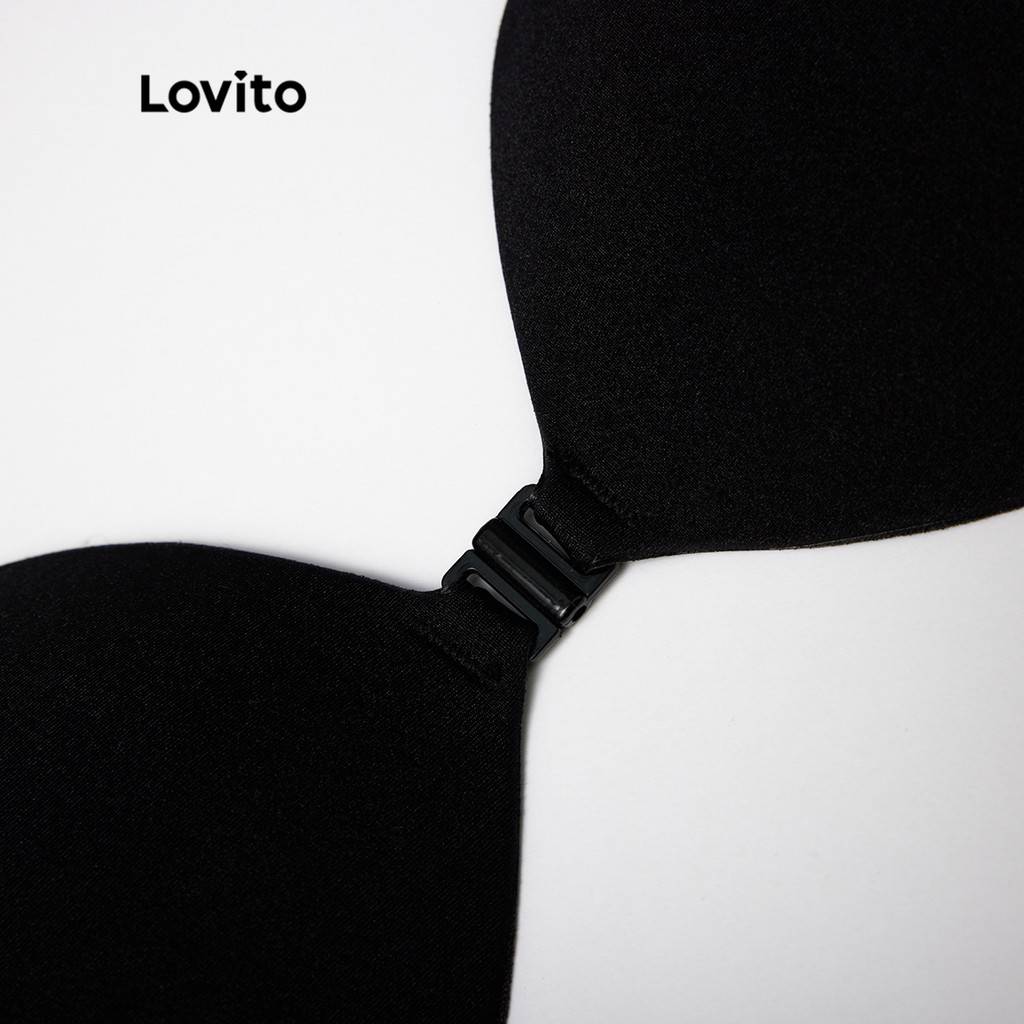 Lovito 2PCS phụ kiện áo ngực silicon thoáng khí chống trượt L12055 (màu đen / Màu sắc)