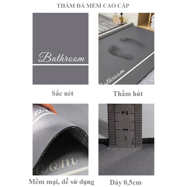 Thảm chùi chân nhà tắm chất liệu mới phong cách tối giản. BATHROOM, tác dụng giống thảm đá