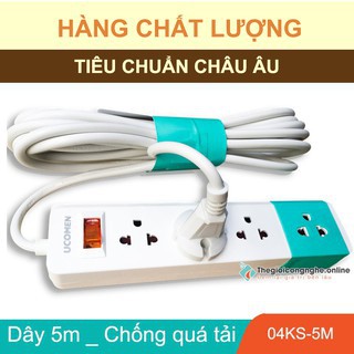 Ổ cắm điện UCOMEN - 04 lỗ 3 chấu - dây 3M - Chuẩn Châu Âu