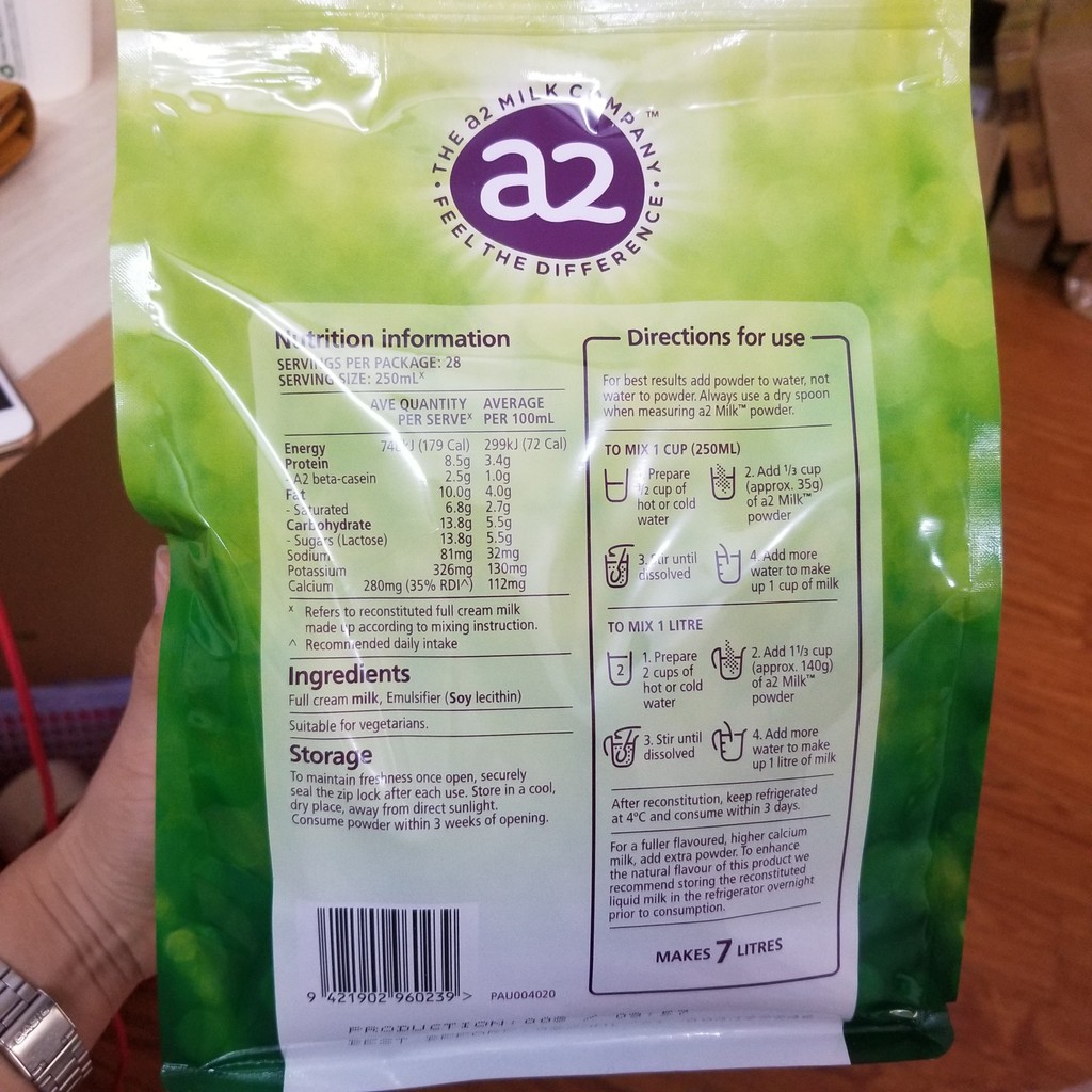 Sữa bột A2 Nguyên kem  Úc 1kg