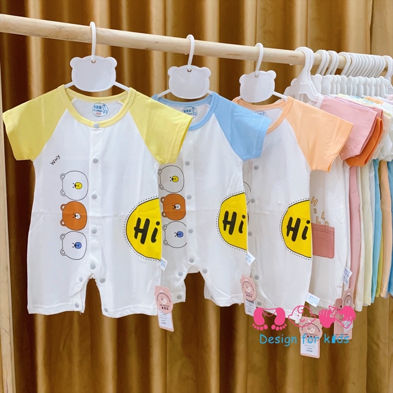 Bodysuit cho bé, bộ body đùi xuất dư vải mỏng mát cho bé trai và bé gái