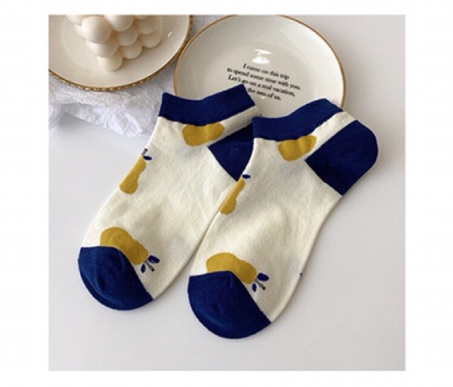 Tất nữ ngắn cổ hoa quả cute phong cách Hàn Quốc NC01