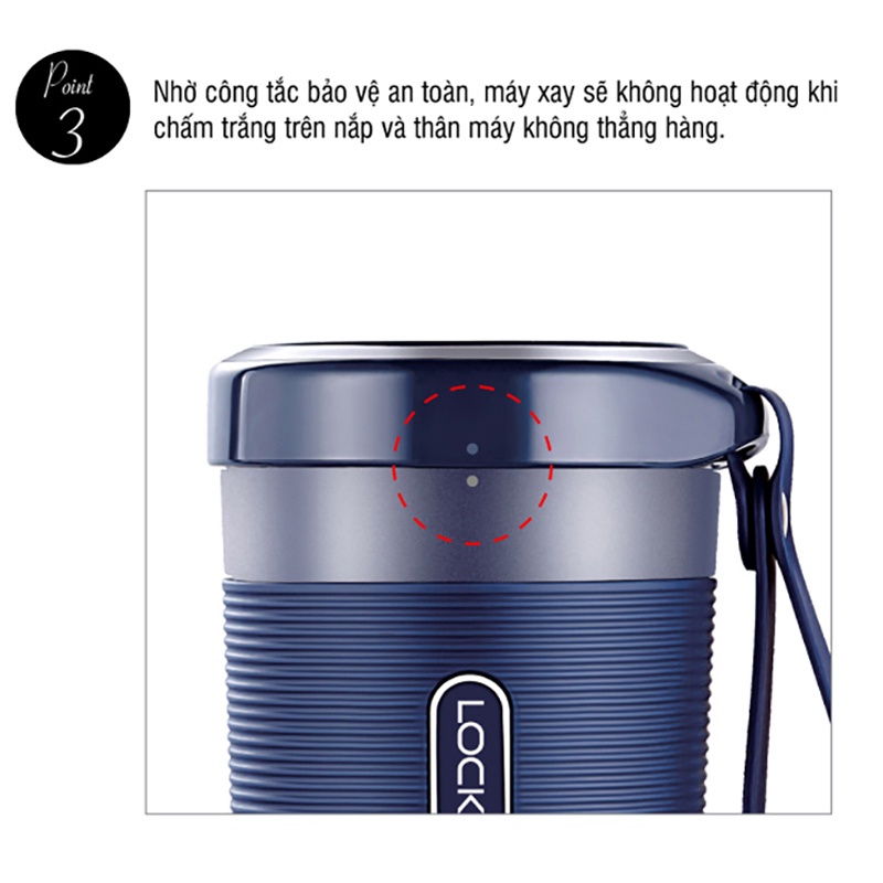 [BH 12 Tháng] Máy Xay Sinh Tố Cầm Tay Lock&amp;Lock EJJ321 (50W - 300ml)