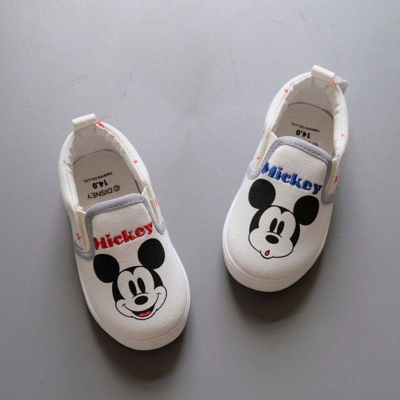 DISNEY Gp1 Giày Lười Vải canvas Đế Bằng Chống Trượt In Hình Chuột mickey Cho Bé pg1