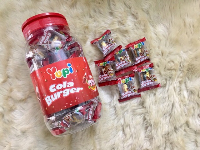 [Mã 77FMCGSALE1 giảm 10% đơn 250K] Kẹo dẻo hamburger yupi hủ (36 viên) hàng Indonesia | BigBuy360 - bigbuy360.vn