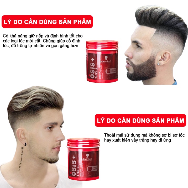 Sáp vuốt tóc nam OSIS+ Thrill tạo kiểu giữ nếp cho tóc Lamyra