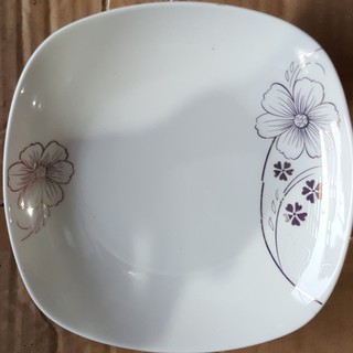 Đĩa Sứ Vuông Hoa Văn Loại 1
