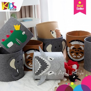 Giỏ đựng đồ đa năng cho bé [KÍCH THƯỚC LỚN] Giỏ đựng đồ chơi đựng quần áo bằng vải nỉ, hình ảnh con vật dễ thương